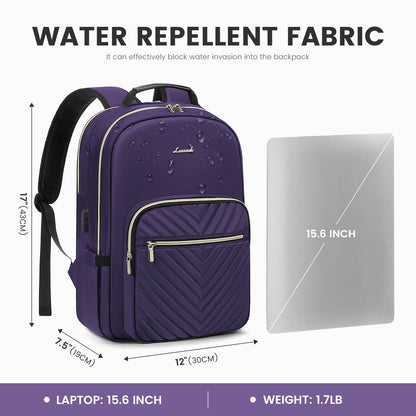 Chic Leather Laptop Backpack for Women - LoveVook