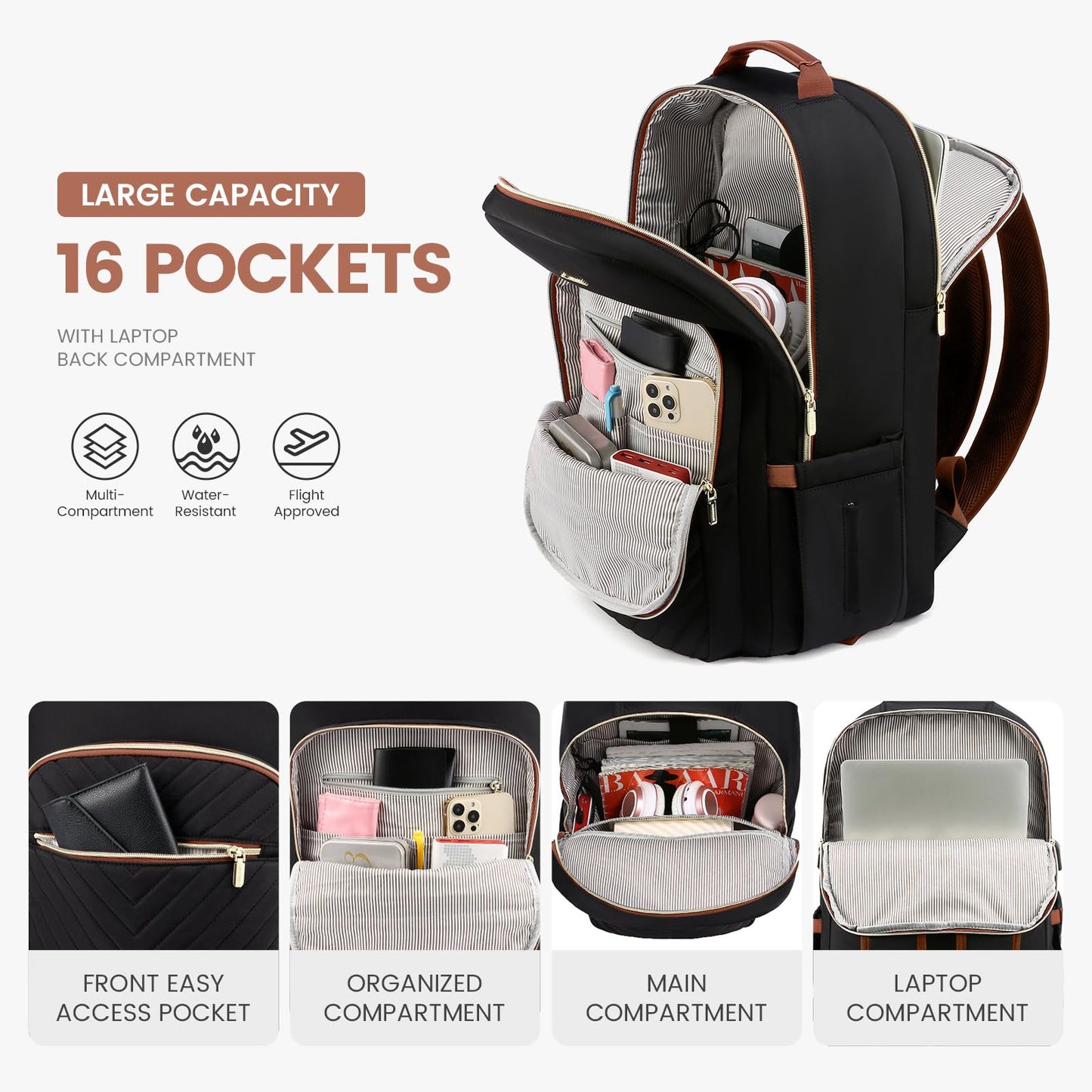 Chic Leather Laptop Backpack for Women - LoveVook