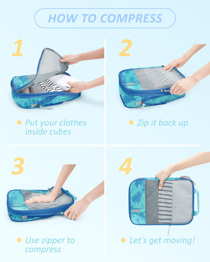 PackPro 6 Set Compression Cubes for Travel