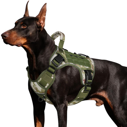 GuardianGrip Tactical Dog Vest - Large, Reflective, Green