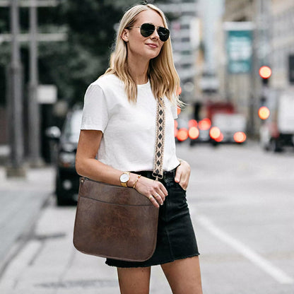 AUYOCO Chic Vegan Leather Crossbody Bag with Strap