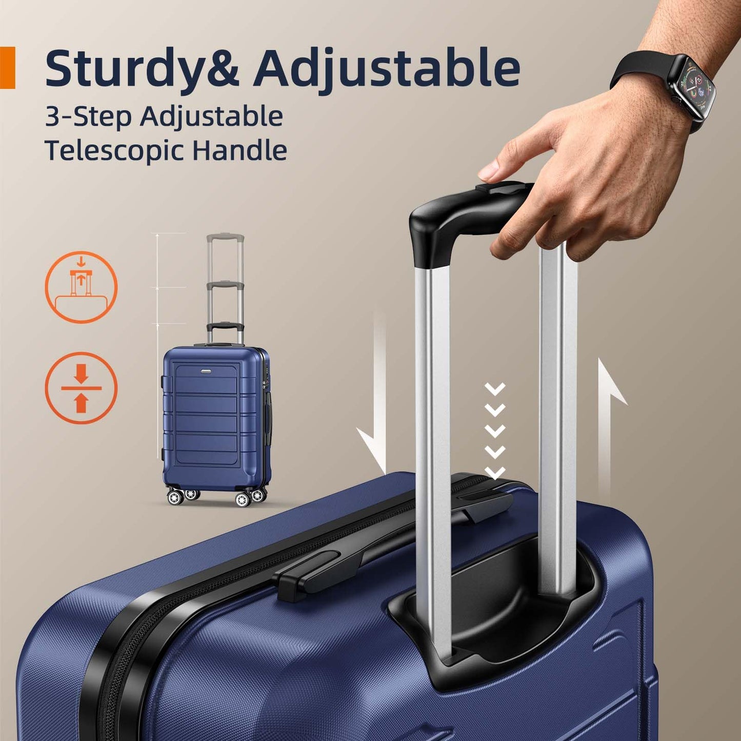 Expandable ShowKoo Suitcase - Durable & TSA Lock