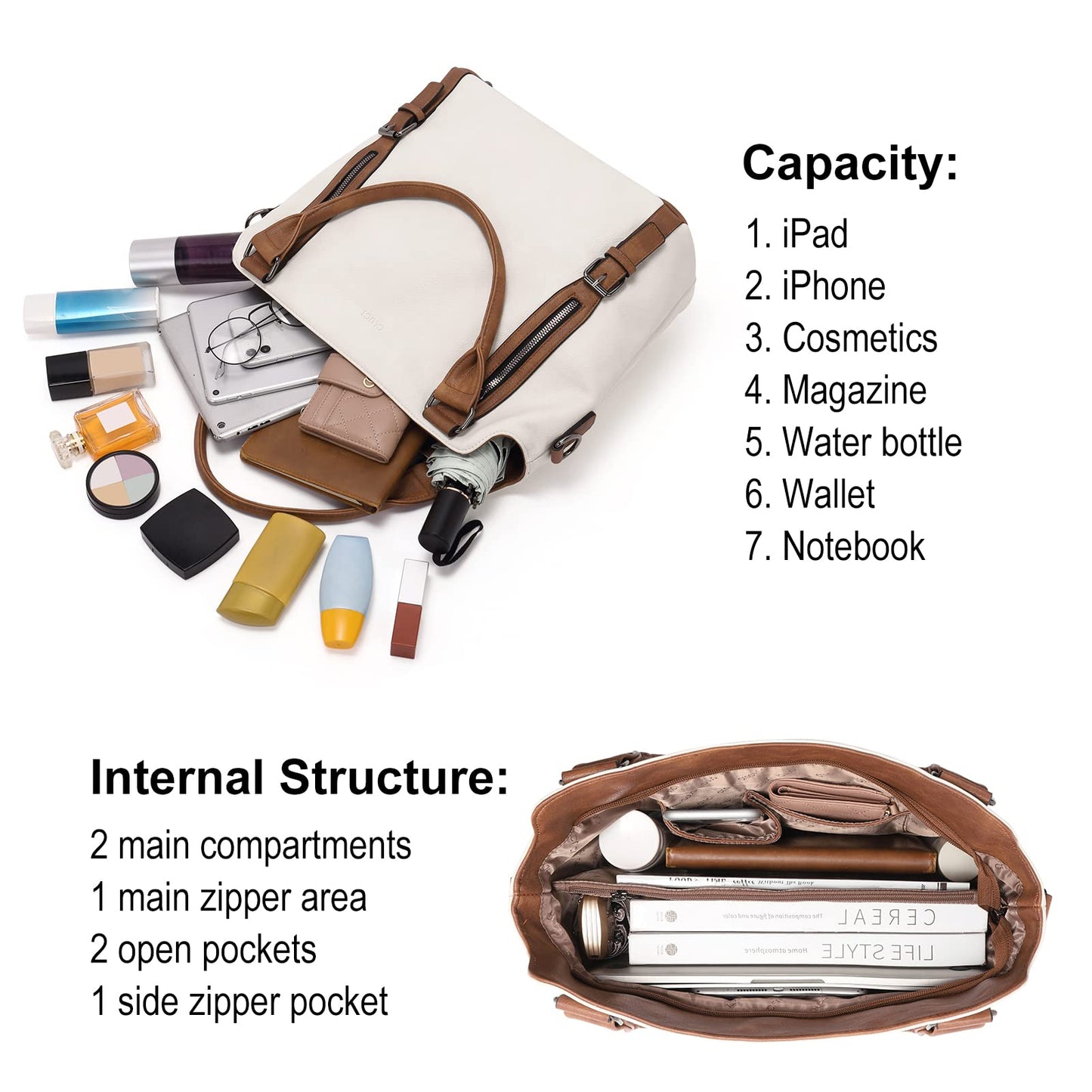 CLUCI Eco Luxe Vegan Leather Tote Bag