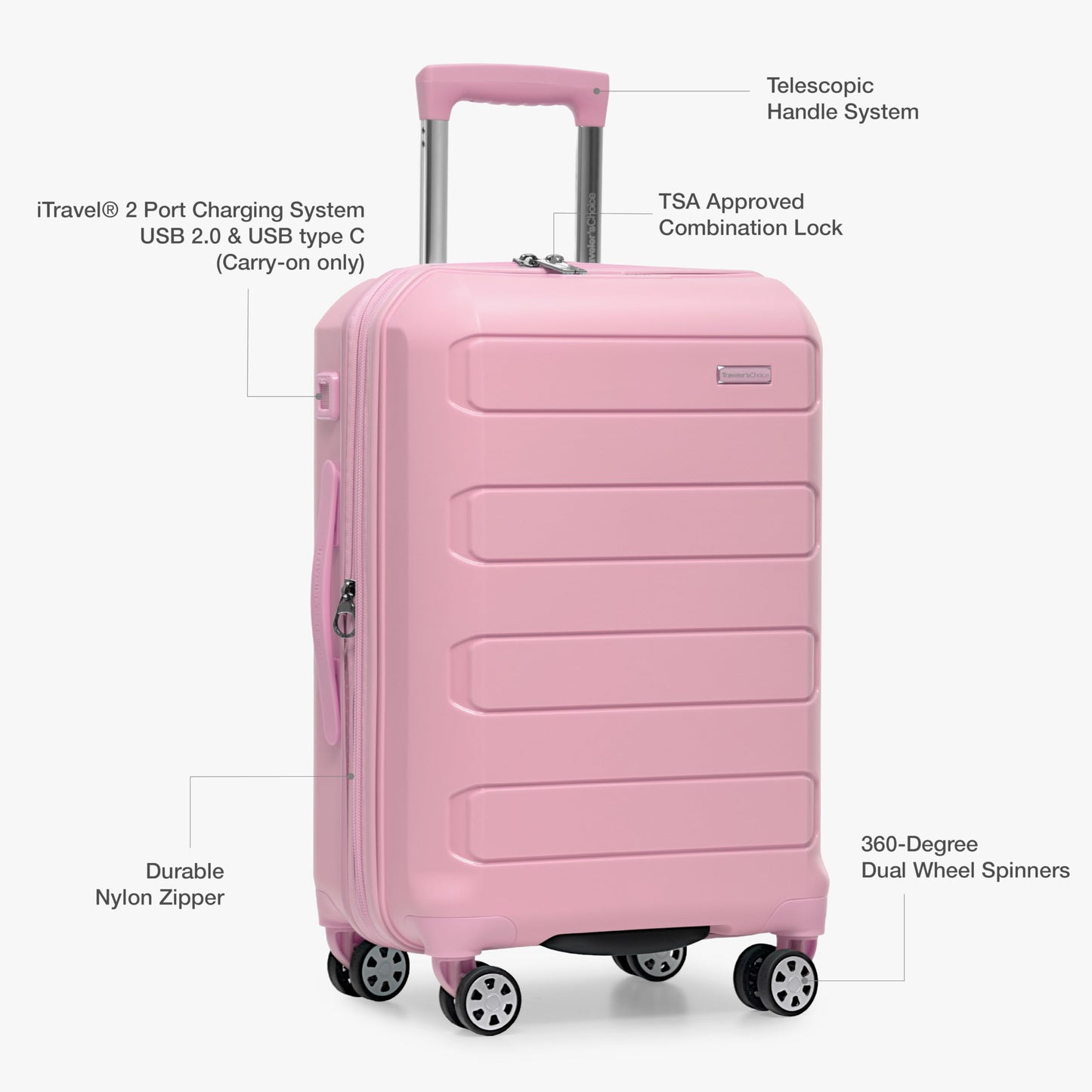 Traveler's Choice Indestructible 22 Spinner Carry-on