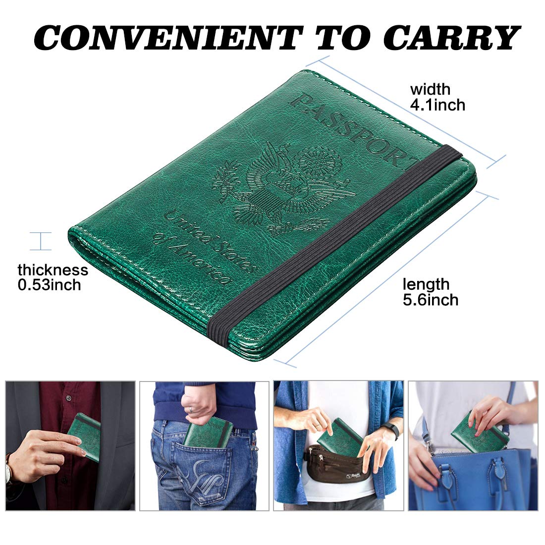 HerriaT RFID Leather Passport Wallet - Gray - Handbags Specialist Headquarter