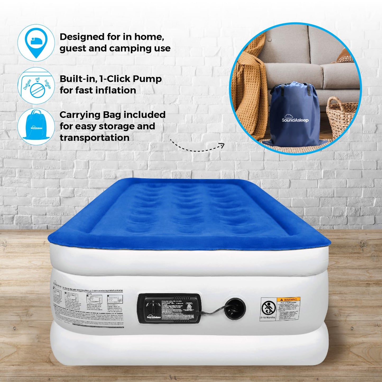 DreamNest Luxe Air Mattress with ComfortCoil Tech