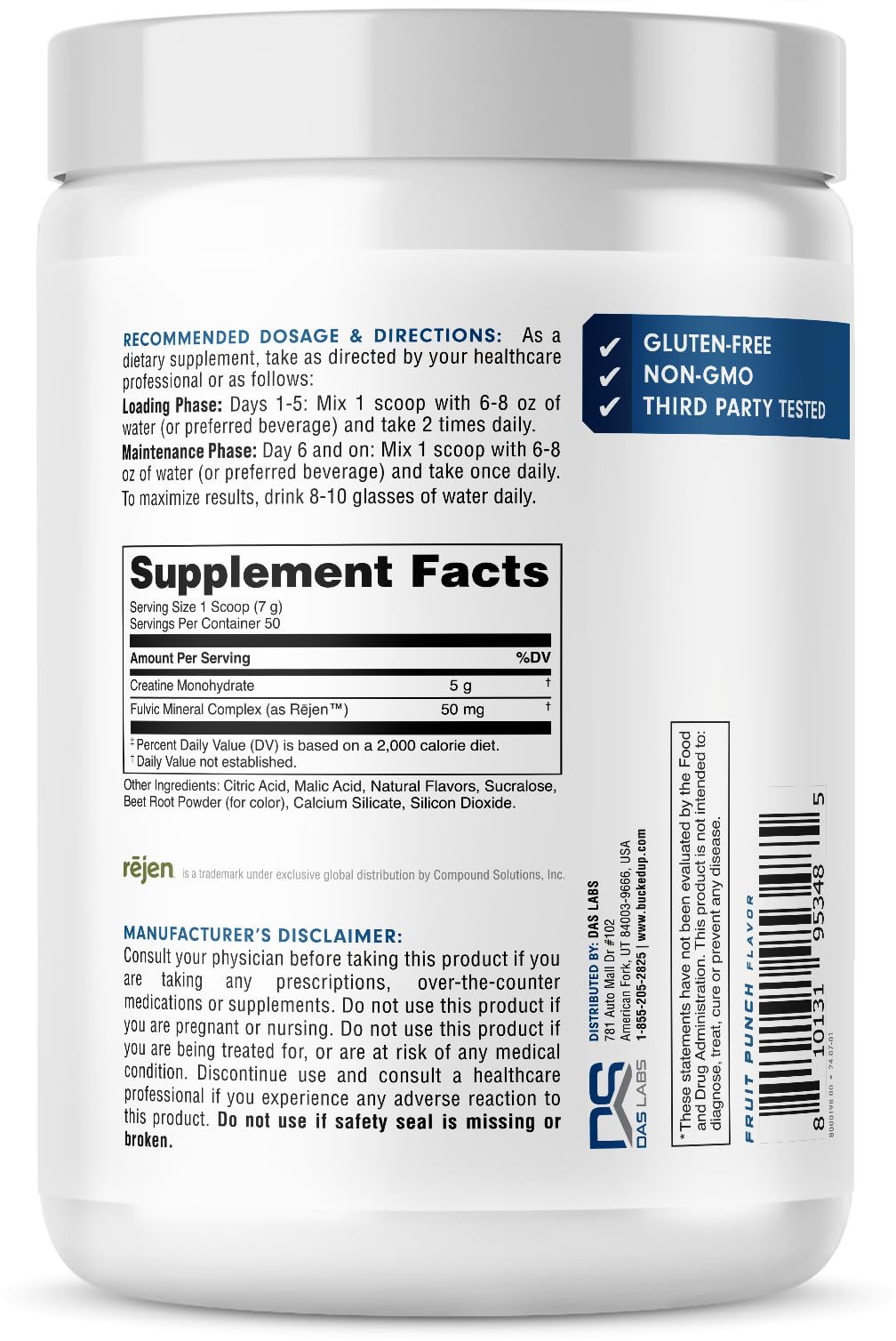 Bucked Up Micronized Creatine - Unflavored Power Boost