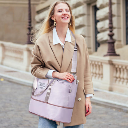 Pink Expandable Travel Duffel with Wet Pocket