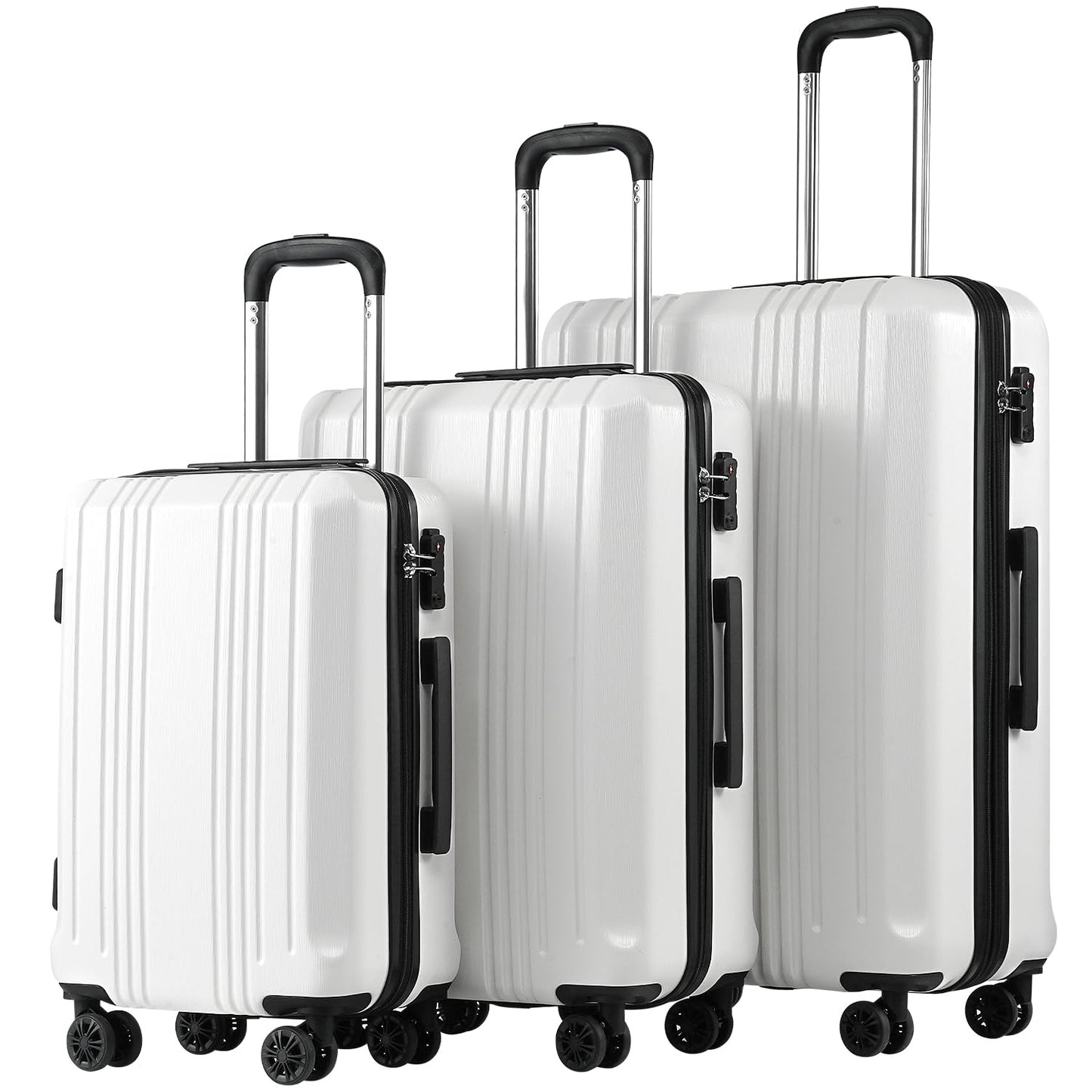 Coolife Expandable Spinner Luggage Set - 3 Piece