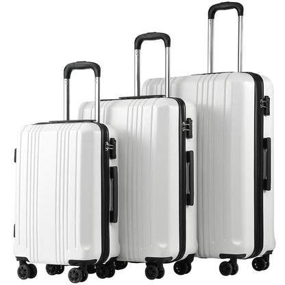 Coolife Expandable Spinner Luggage Set - 3 Piece