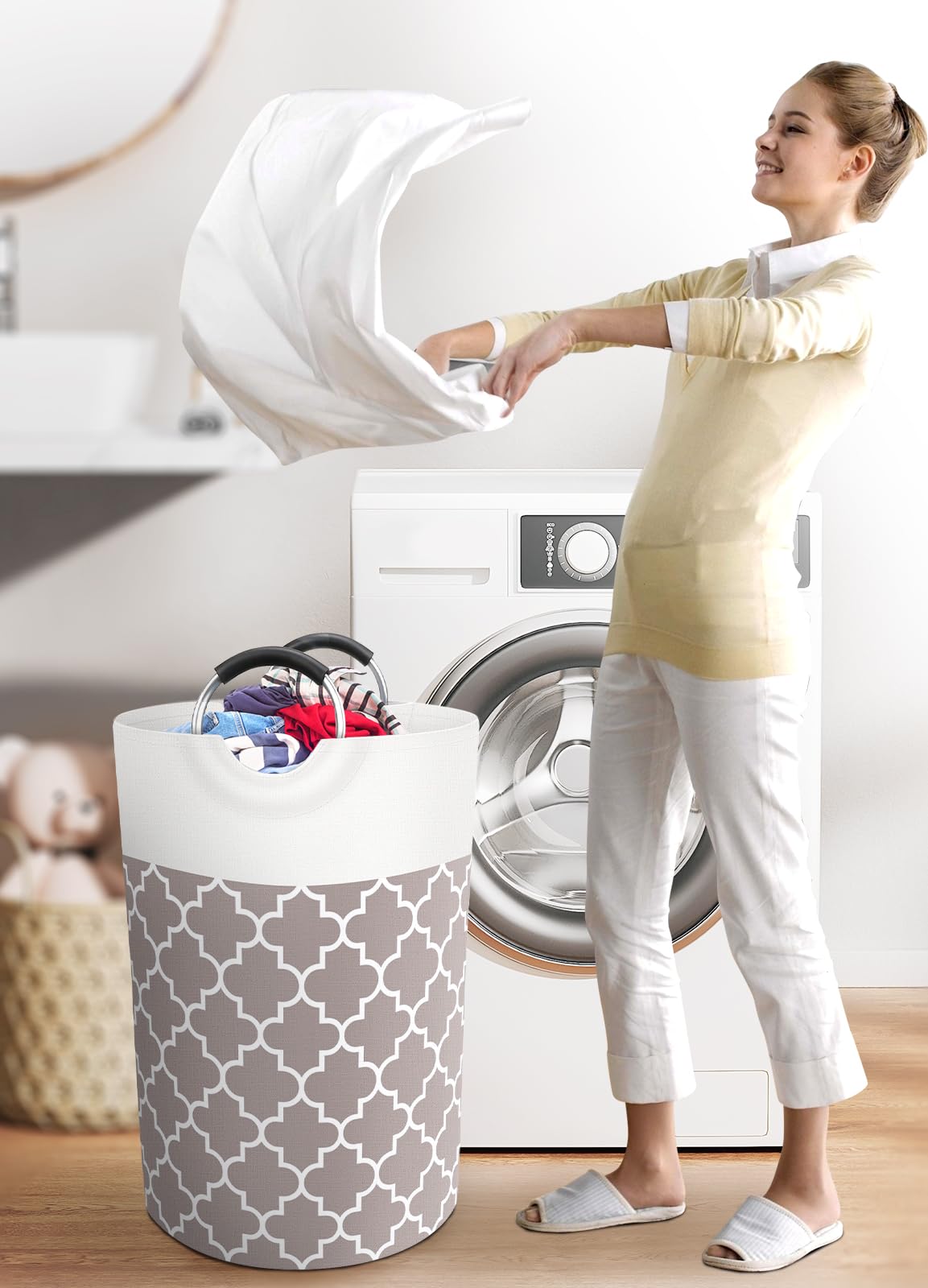 Collapsible Hamper Bag - Grey