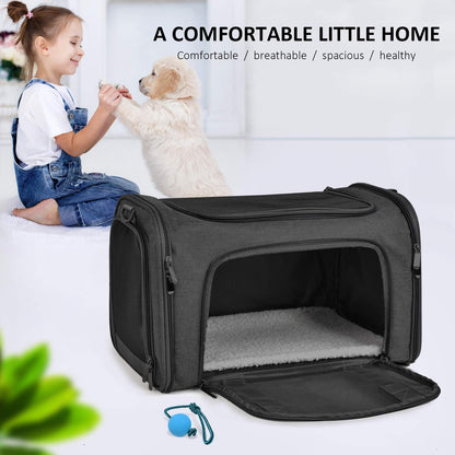PawsVoyage: Grey TSA-Approved Pet Carrier (15lbs Max)