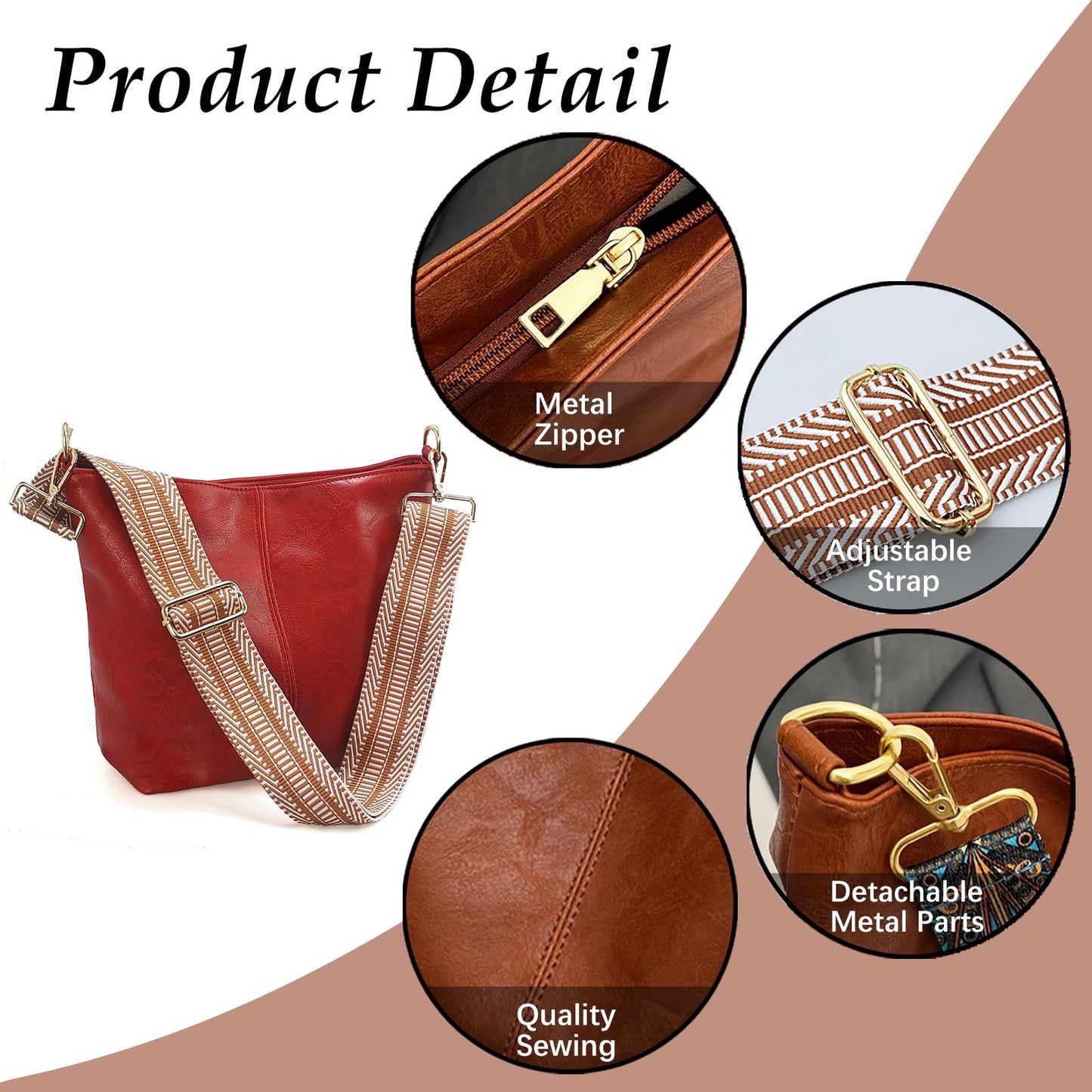 ChicHobo Vegan Leather Crossbody Bag with Strap