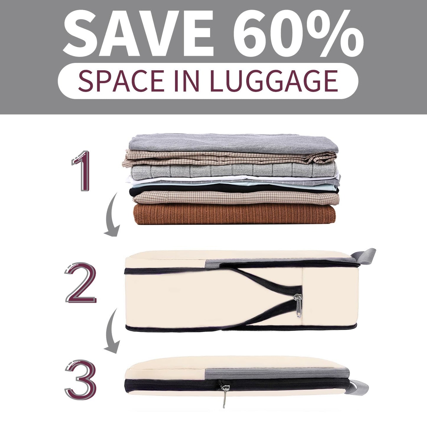 BAGAIL Expandable Travel Compression Cubes Set