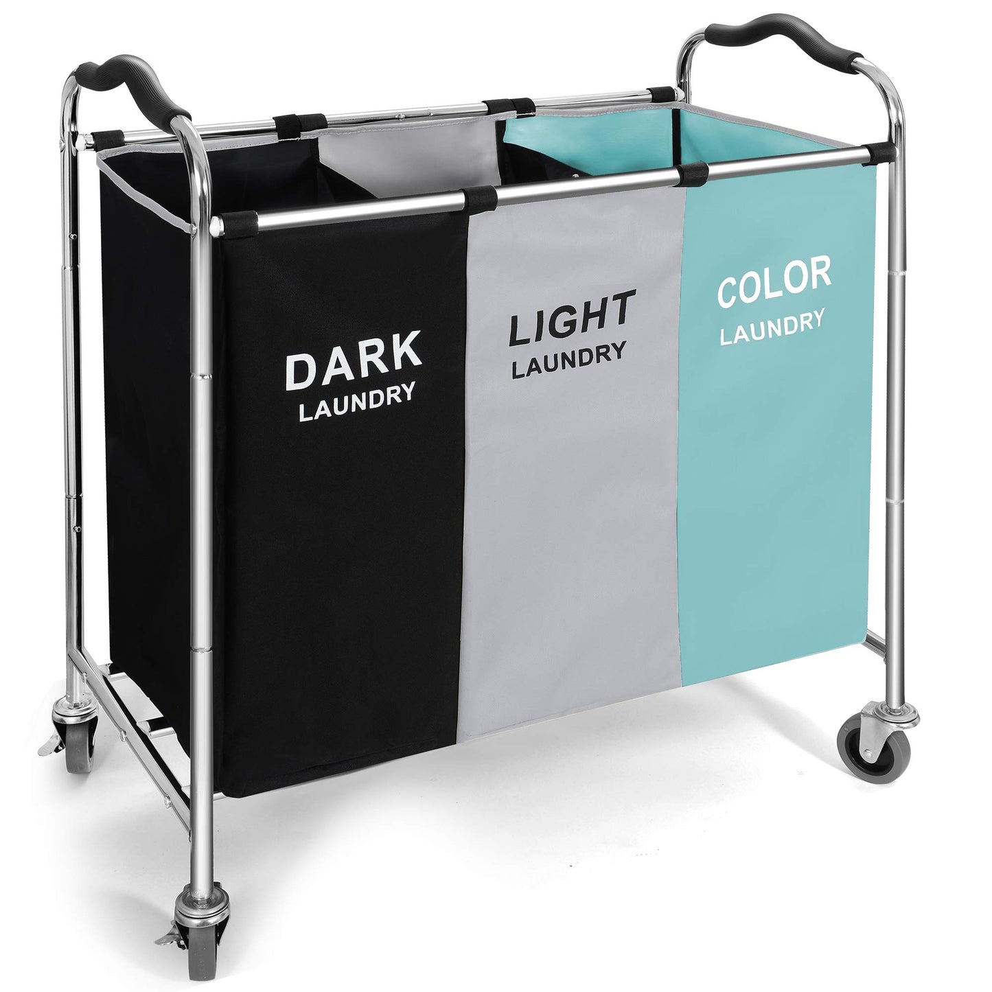 Wheeled 3-Section Laundry Cart - 240l Organizer