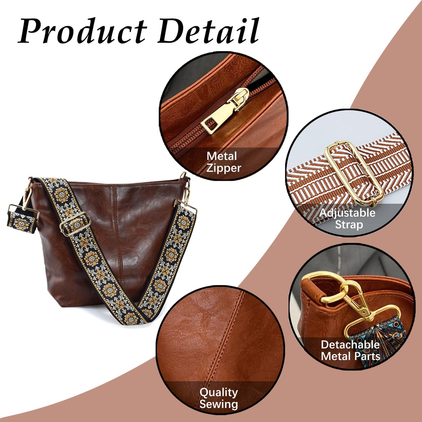 ChicHobo Vegan Leather Crossbody Bag with Strap