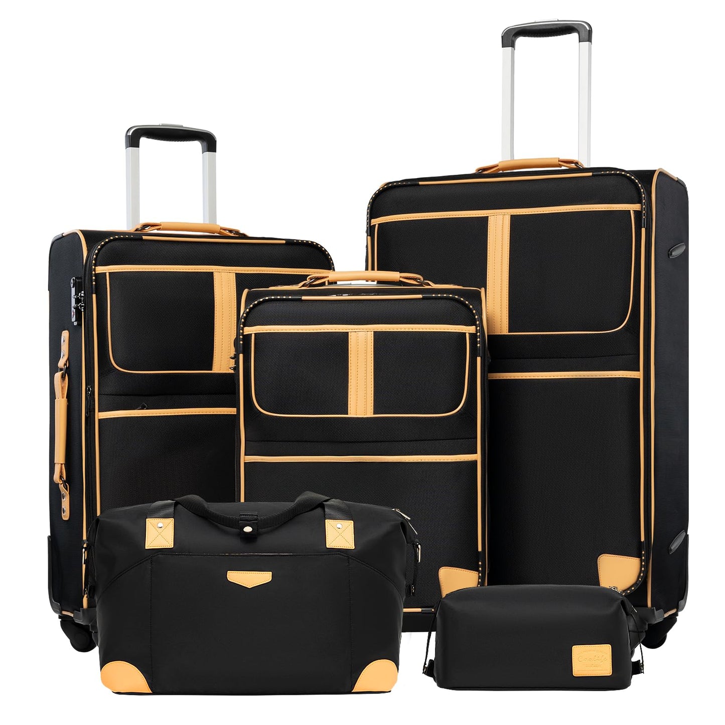 Coolife Expandable 4-Piece Spinner Luggage Set