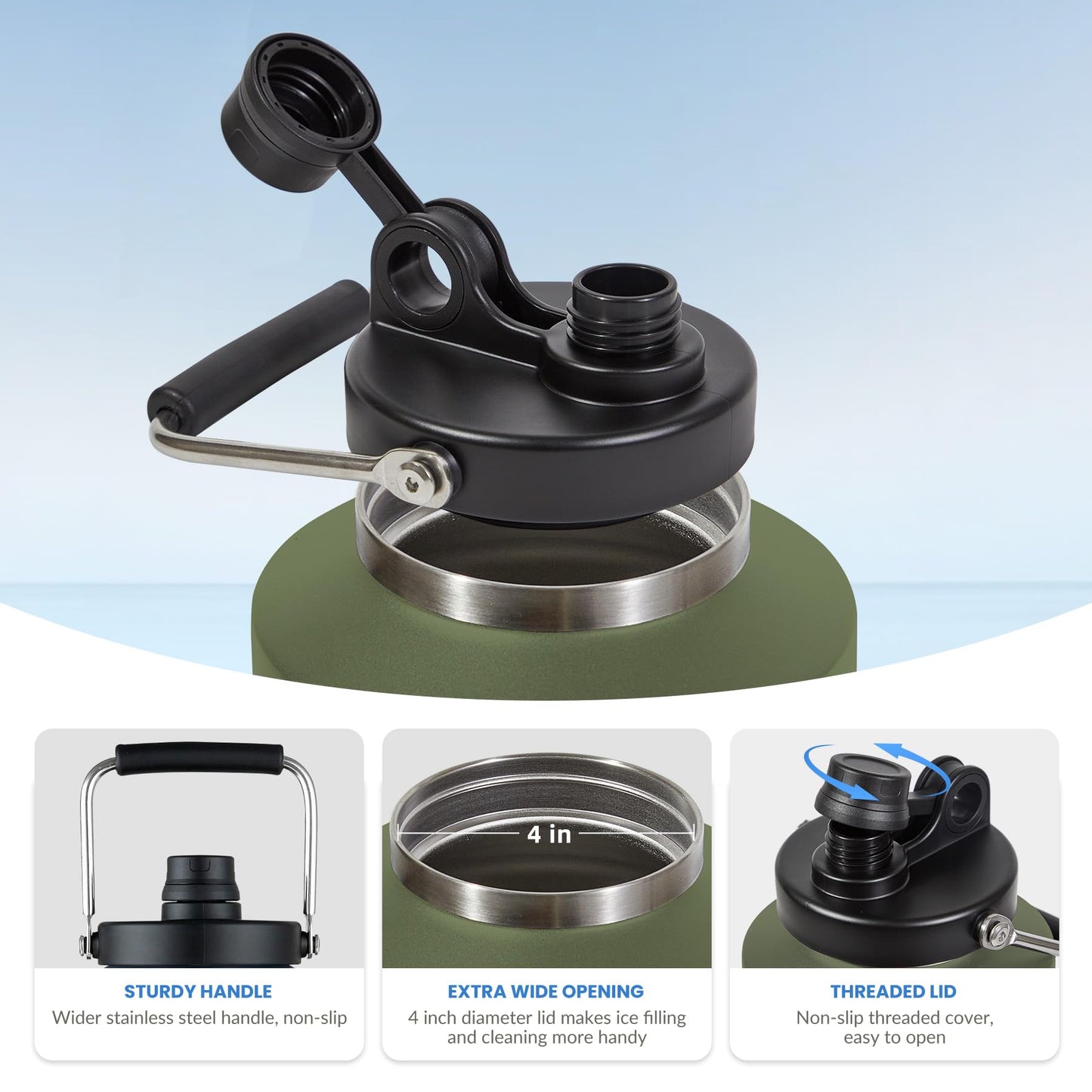 HydraGuard 128oz: Dual-Vacuum Stainless Water Jug