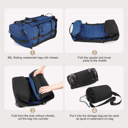 AquaRoll 29 Quilted Wheeled Duffle Backpack