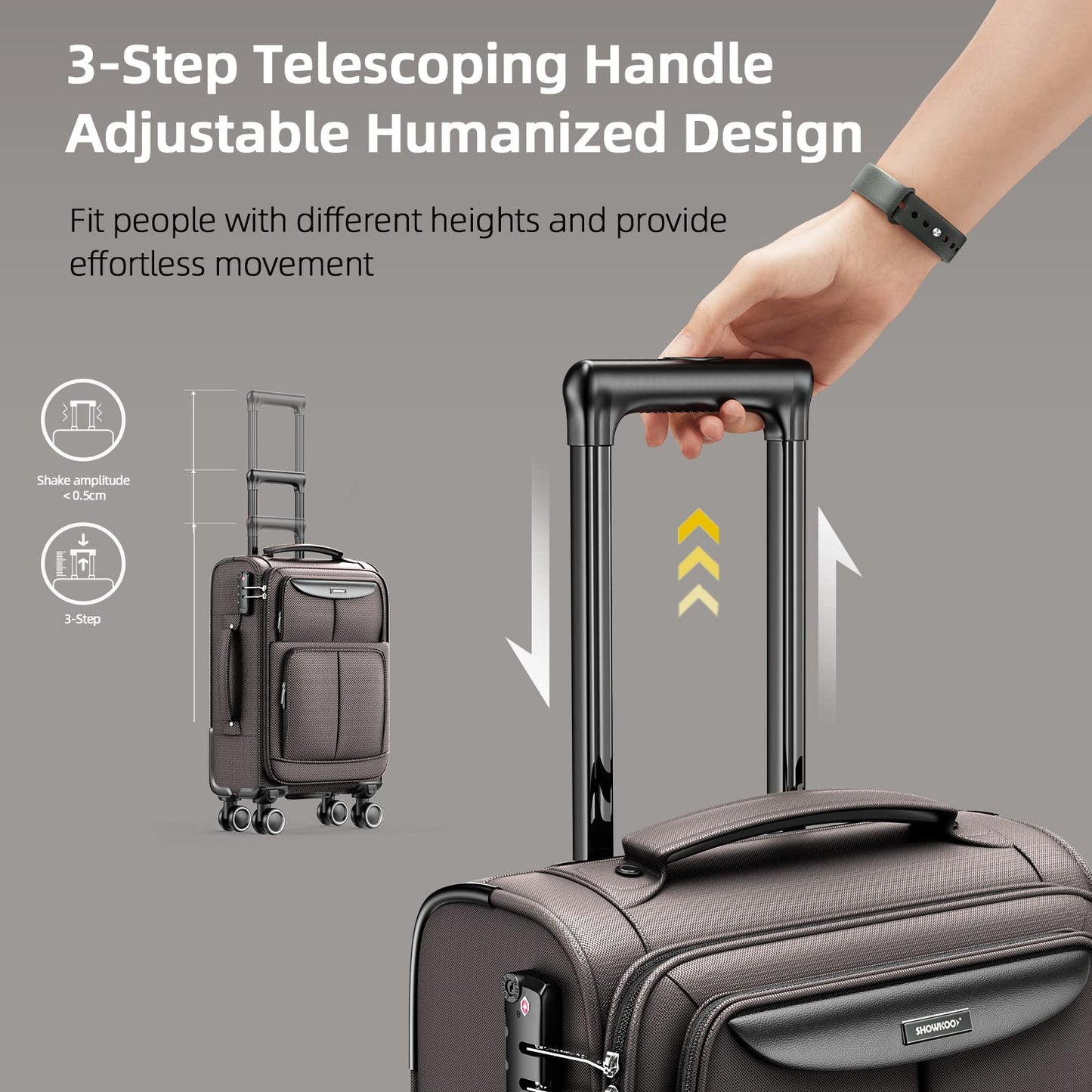 SHOWKOO Armygreen 3-Piece Expandable Luggage Set