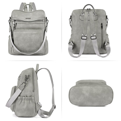 DUO-TONE Luxe Women's Leather Travel Backpack