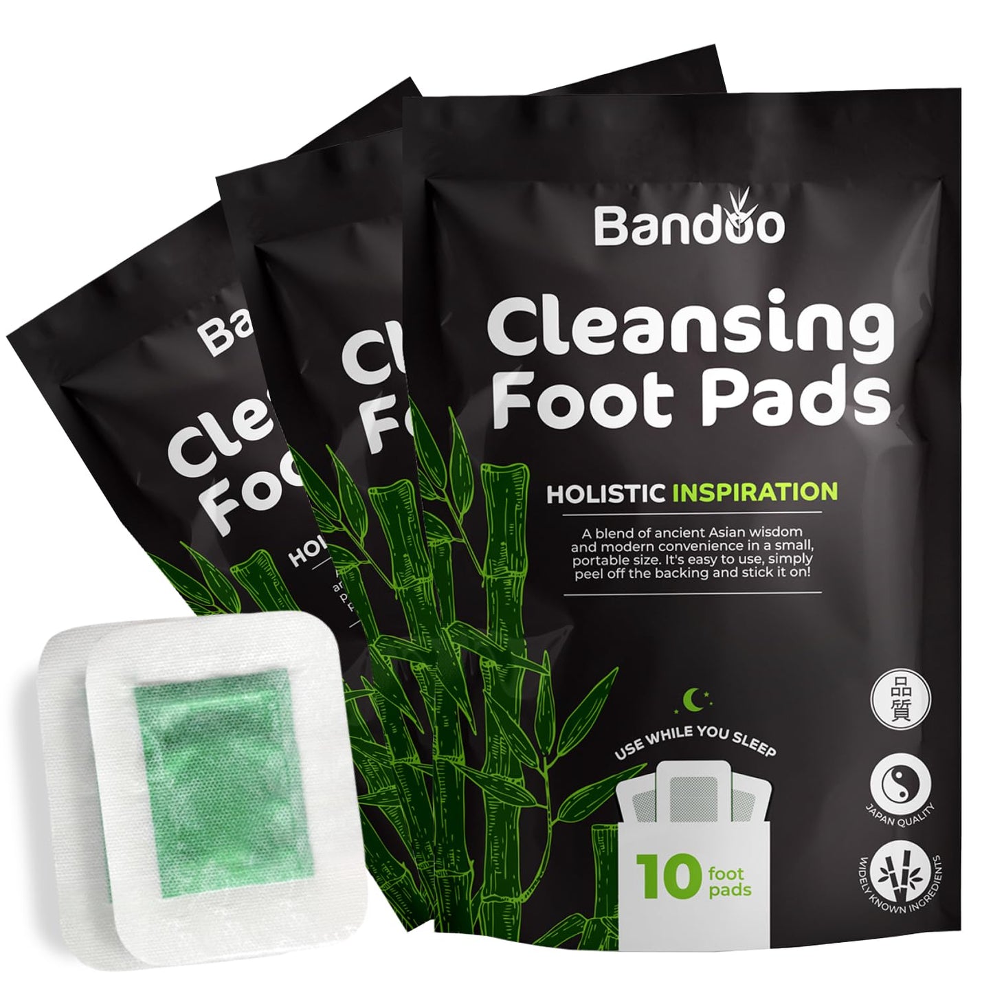 Bamboo Bliss Deep Cleansing Foot Pads - 10 Pack