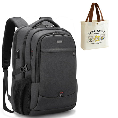 DUSLANG Travel Laptop Backpack with USB Port - Black