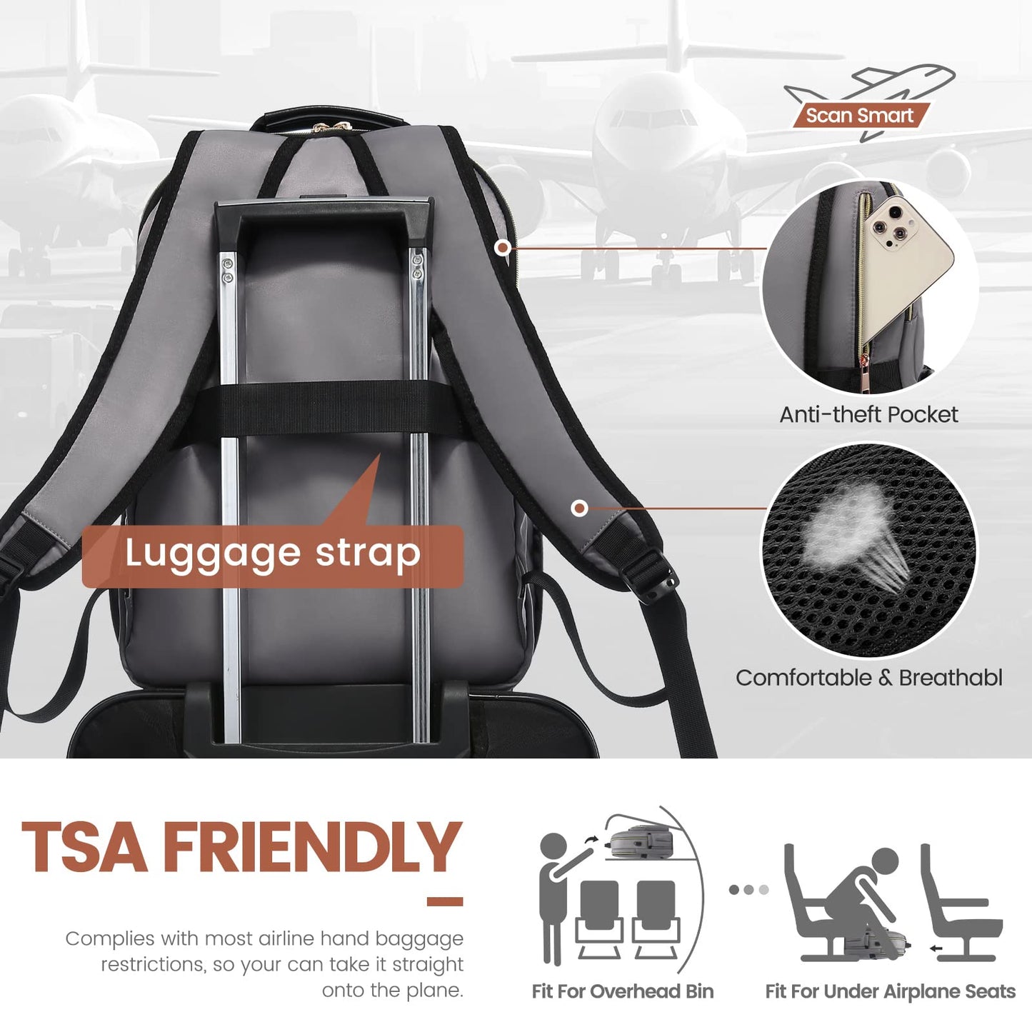 Chic Leather Laptop Backpack for Women - LoveVook