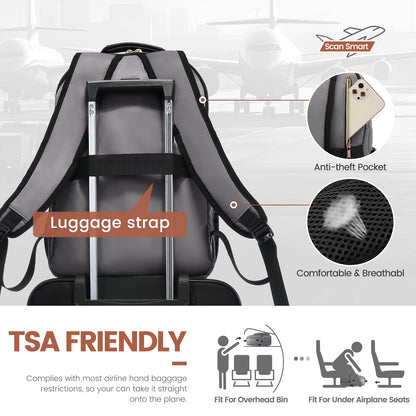 Chic Leather Laptop Backpack for Women - LoveVook