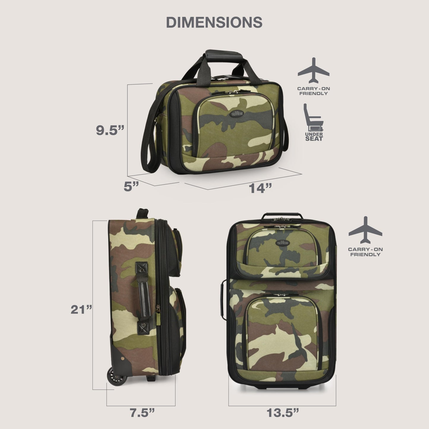 U.S. Traveler Rio Expandable Orange Carry-on