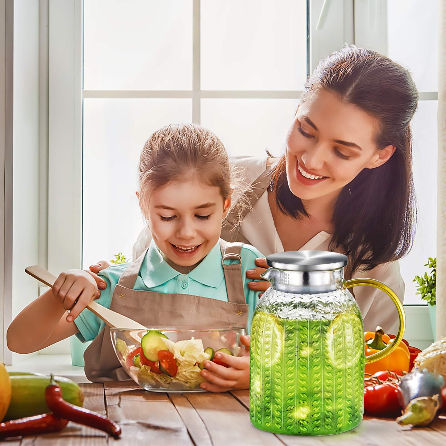 Aofmee Stainless Precision Pitcher - 68oz Borosilicate