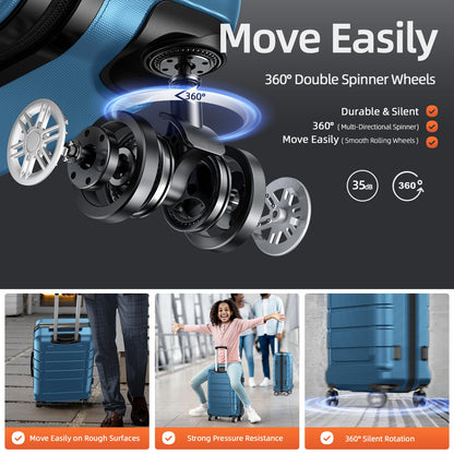 Expandable ShowKoo Suitcase - Durable & TSA Lock