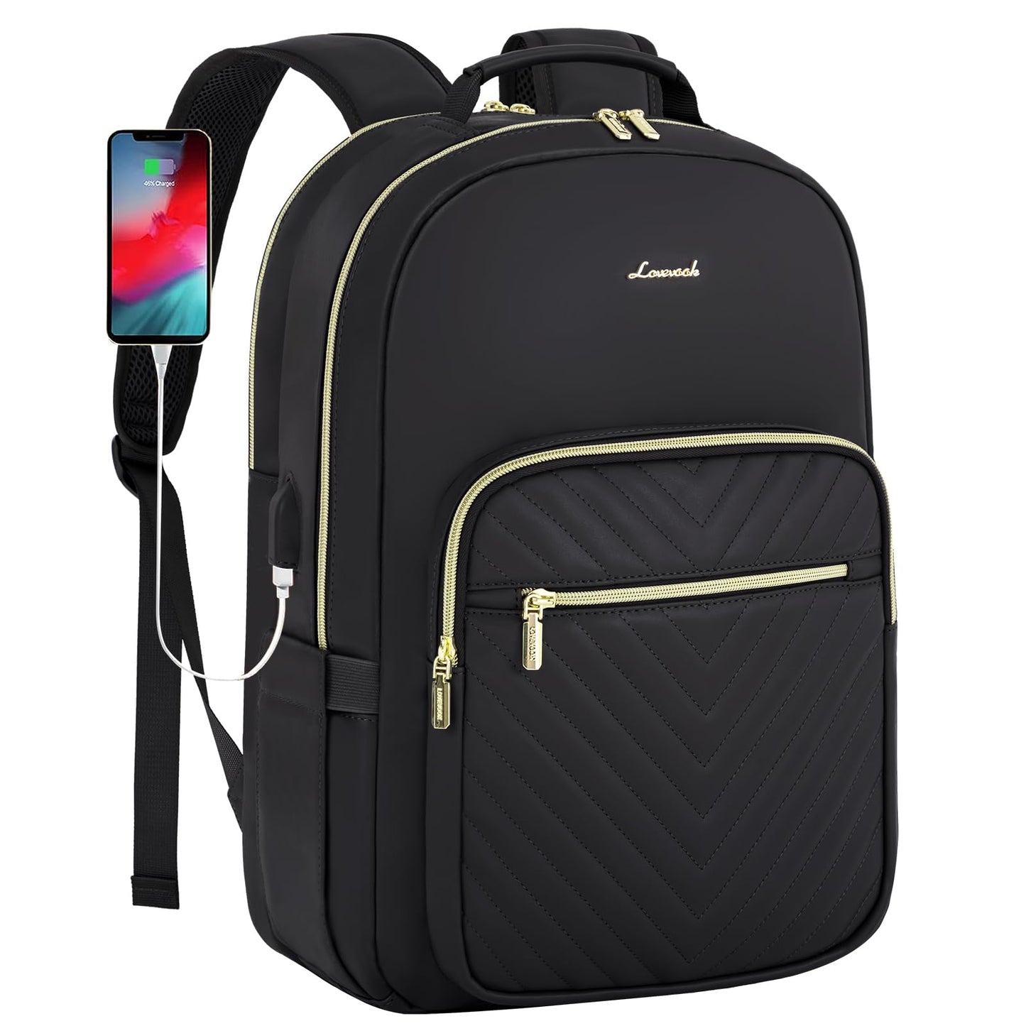 Chic Leather Laptop Backpack for Women - LoveVook