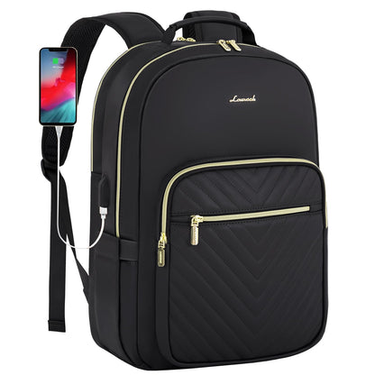 Chic Leather Laptop Backpack for Women - LoveVook