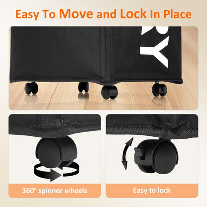 RollAway 90L Laundry Basket with Removable Bag