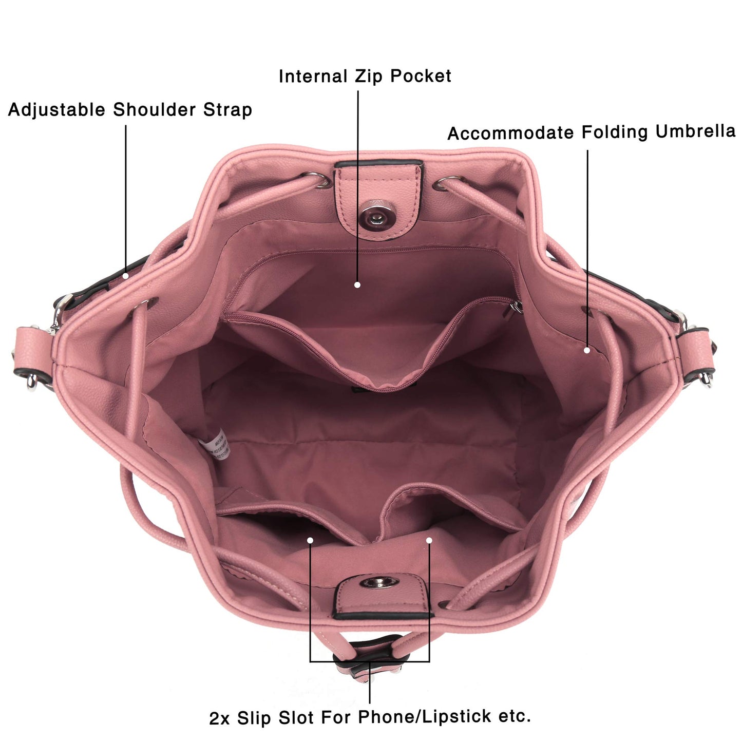 AFKOMST Chic Leather Bucket & Crossbody Bag Set