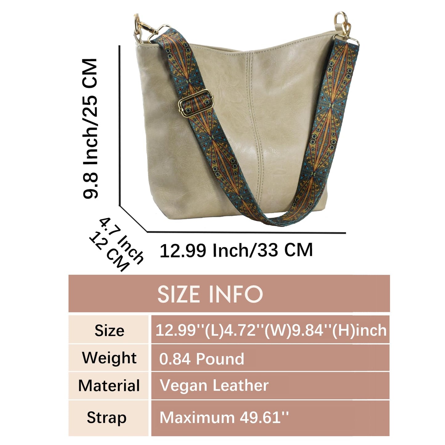 ChicHobo Vegan Leather Crossbody Bag with Strap