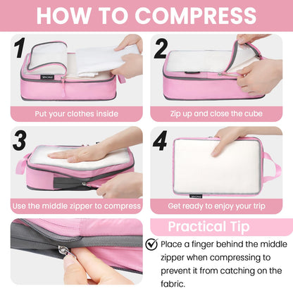 BAGAIL Travel Compression Cubes Set for Packing Ease