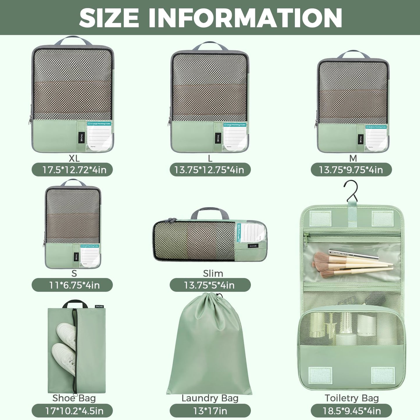 BAGAIL Expandable Travel Compression Cubes Set