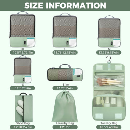 BAGAIL Expandable Travel Compression Cubes Set