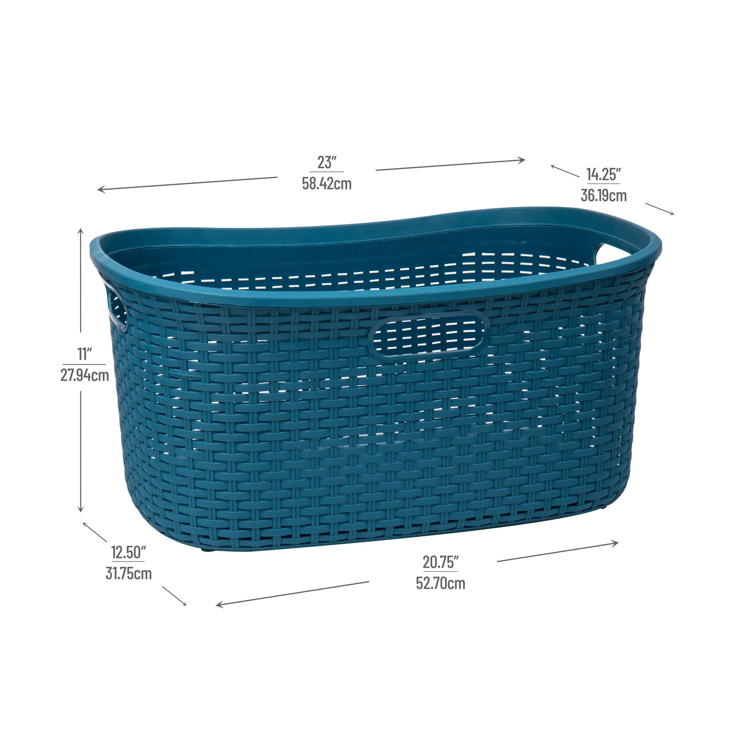 Ivory Wicker Mind Reader 40L Laundry Basket