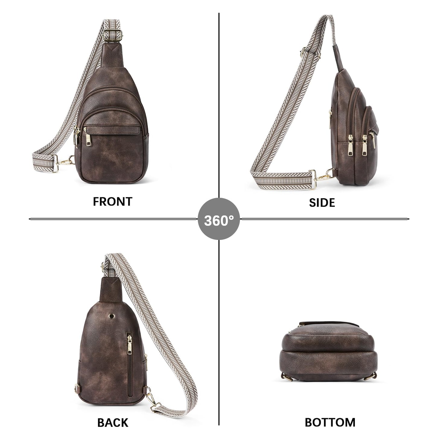 BOSTANTEN Chic Leather Crossbody Sling Bag