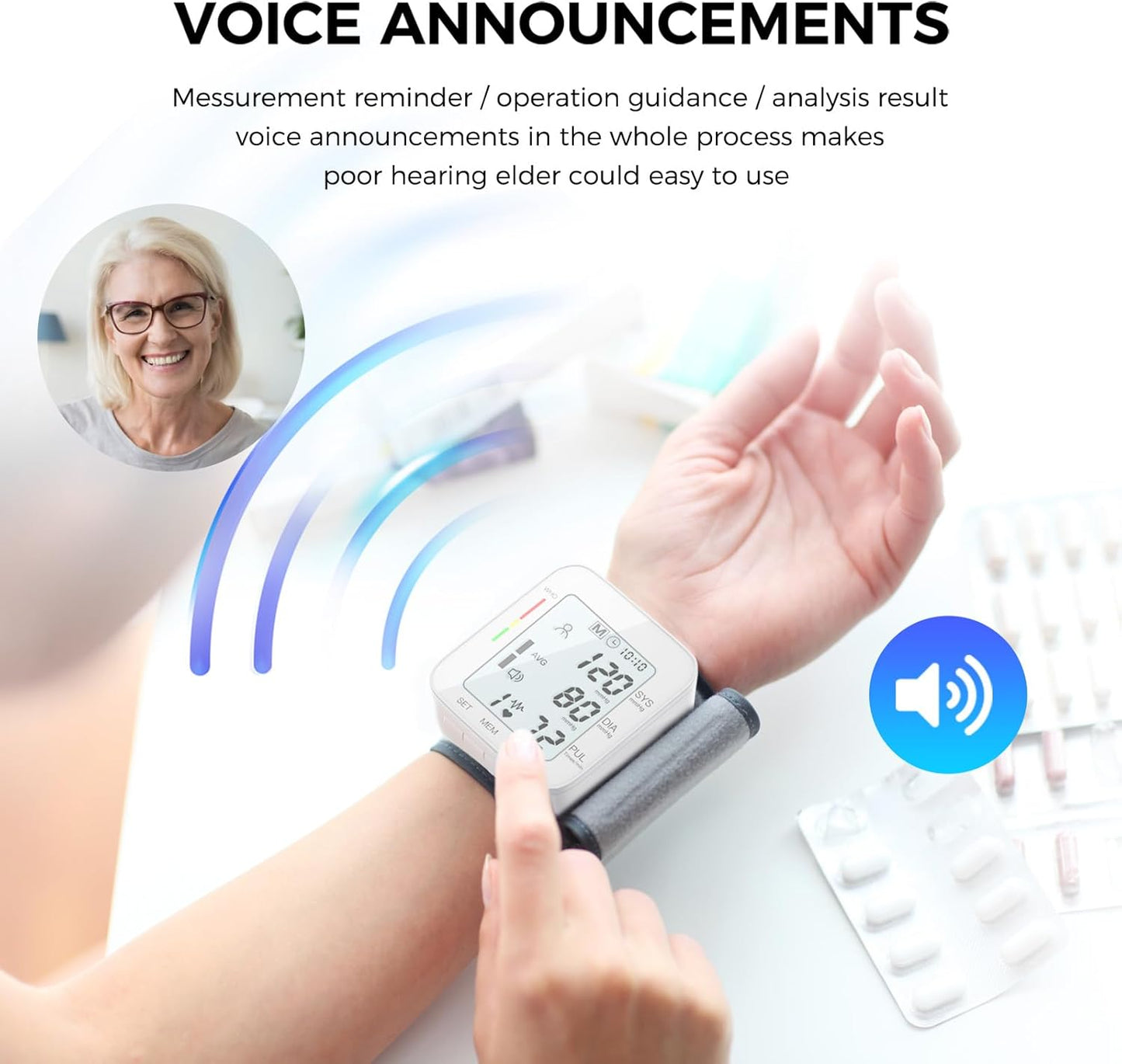 MMIZOO Auto BP Monitor with Large LCD Display