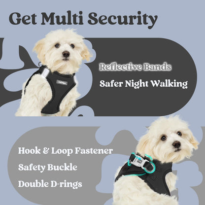 BunnyStep: Reflective Mesh Harness for Small Dogs