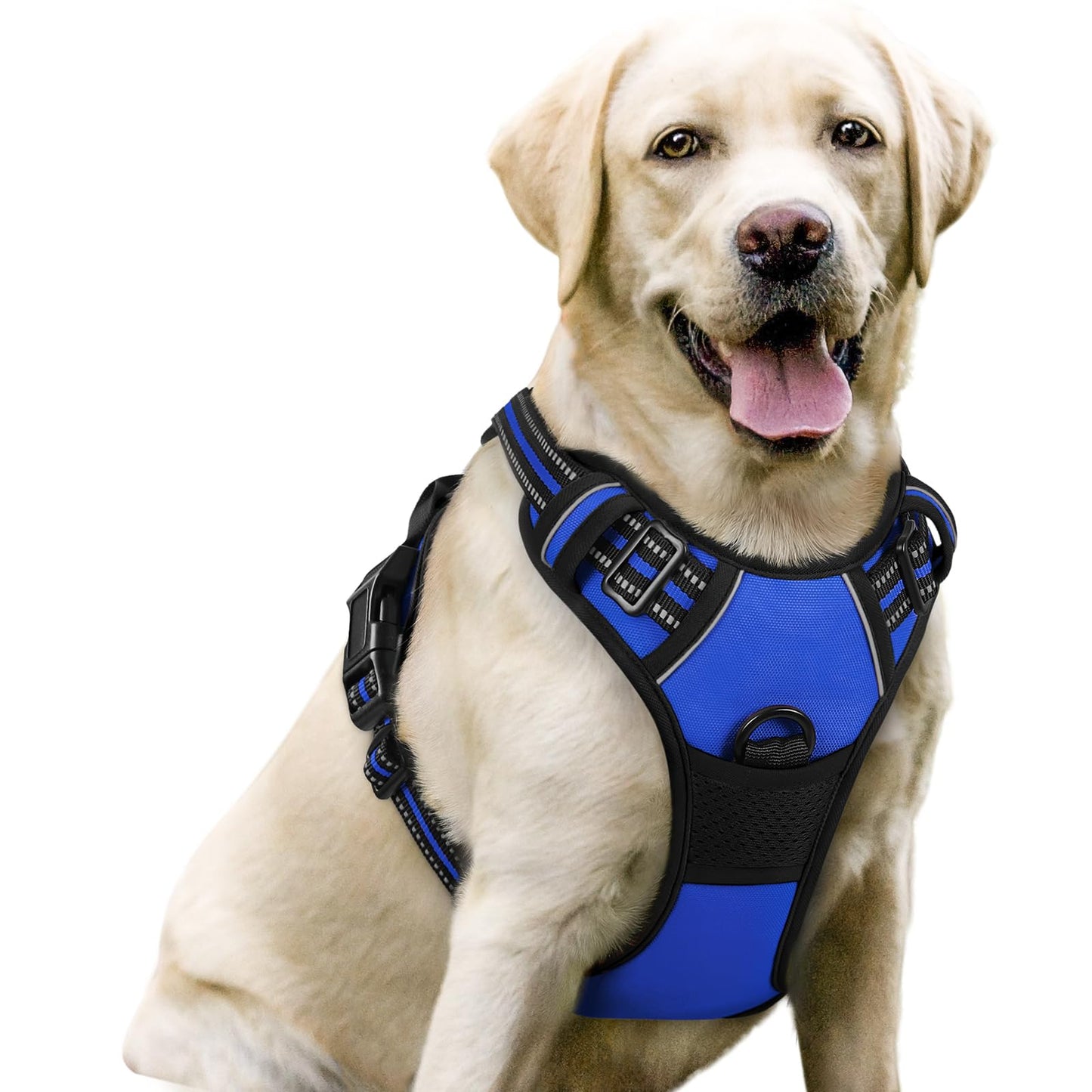 PawGuard No-Pull Reflective Dog Harness - Large Black
