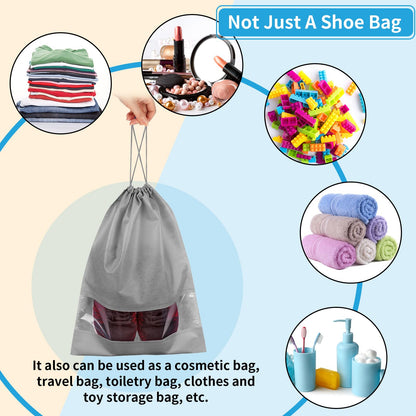 Travel Clear Shoe Bags - 5 Pack Waterproof Storage