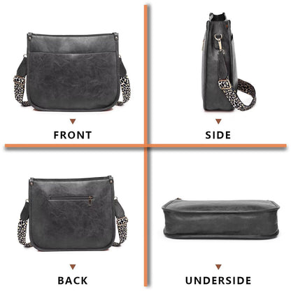 AUYOCO Chic Vegan Leather Crossbody Bag with Strap