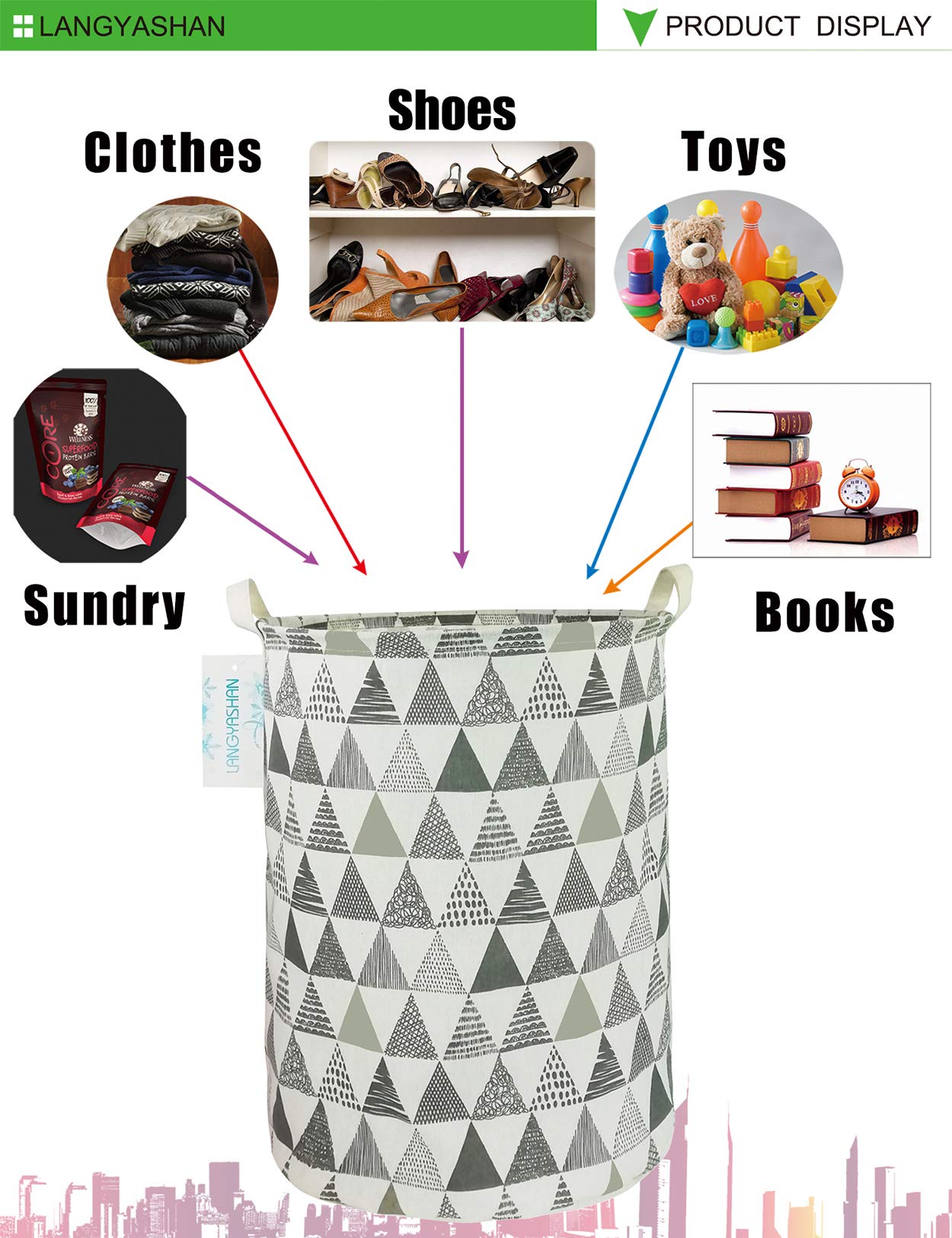 Collapsible Canvas Hamper by LANGYASHAN