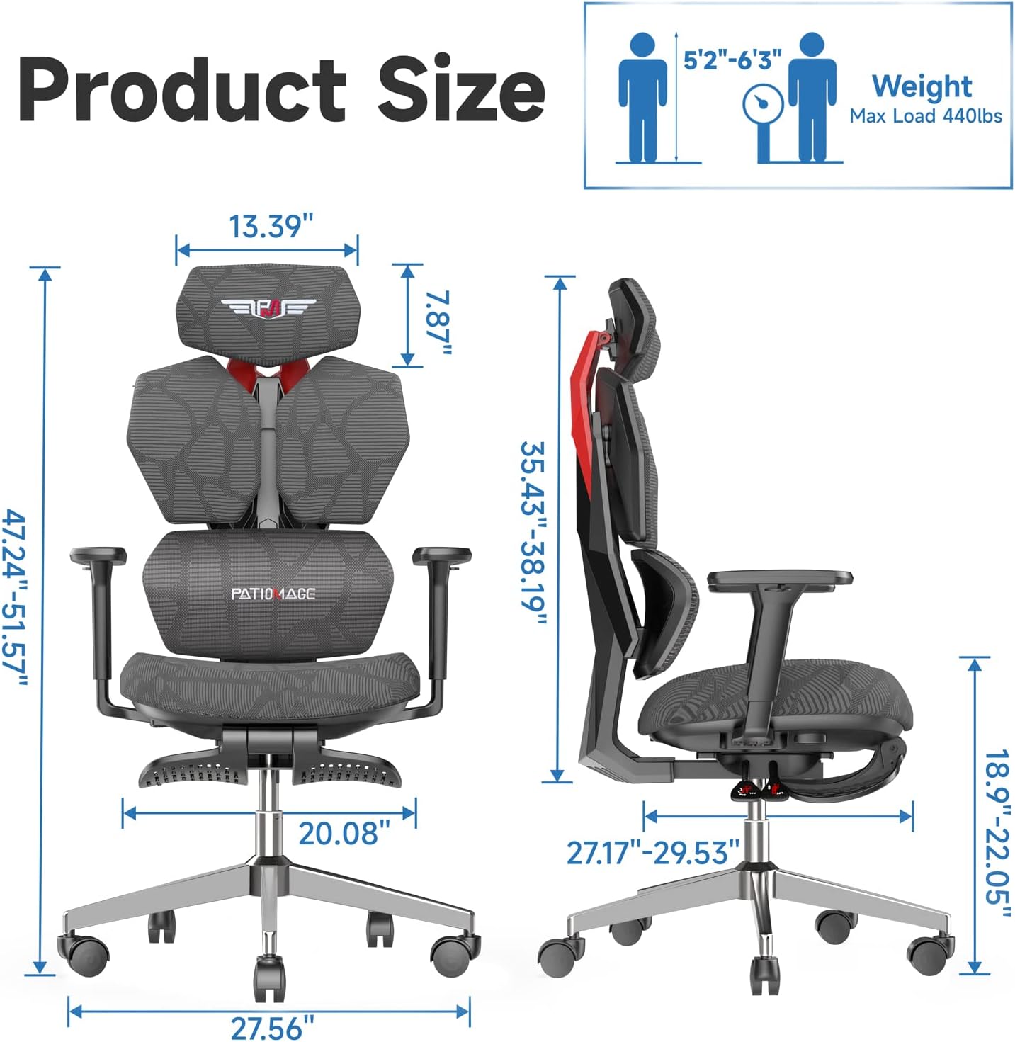 ErgoMax Gaming Chair: Tall & Recline Comfort