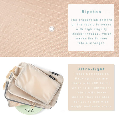 BAGAIL Travel Compression Cubes Set for Packing Ease